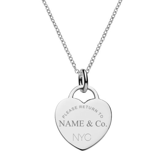 Your Name & Co. Engraved Heart Tag